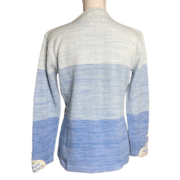 Storybook Knits Sparkling Seahorses Cardigan XS Sweater Sequin Beaded Crochet - Picture 3 of 14